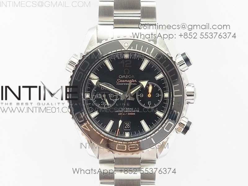 Planet Ocean Master Chronometer Chrono V2 SS OM 1:1 Best Edition Black Dial on SS Bracelet A9900
