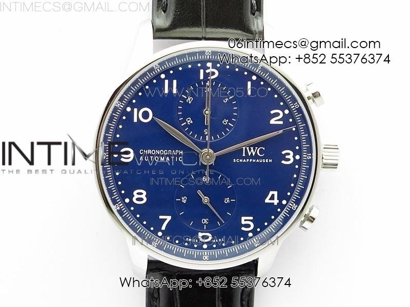 portugieser-chronograph-edition-150-years-iw371601-zf-1-1-best-edition-blue-dial-on-black-leather-strap-a7750-slim-movement.jpg Portugieser Chronograph Edition 150 Years IW371601 ZF 1:1 Best Edition Blue Dial on Black Leather Strap A7750 (Slim Movement) - Image 1