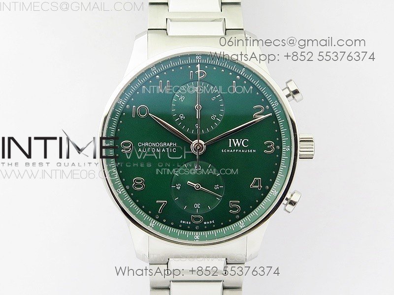 Portuguese IW371615 ZF 1:1 Best Edition SS Green Dial on SS Bracelet A96355