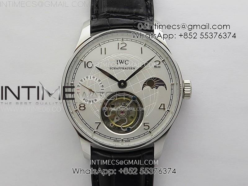 portuguese-tourbillon-power-reserve-ss-axf-white-dial-sliver-numbers-moonphase-on-black-leather-strap.jpg Portuguese Tourbillon Power Reserve SS AXF White Dial Sliver Numbers moonphase on Black Leather Strap - Image 1