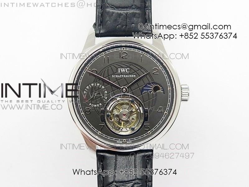 portuguese-tourbillon-ss-axf-gray-dial-sliver-numbers-moonphase-on-black-leather-strap.jpg Portuguese Tourbillon SS AXF Gray Dial Sliver Numbers moonphase on Black Leather Strap - Image 1