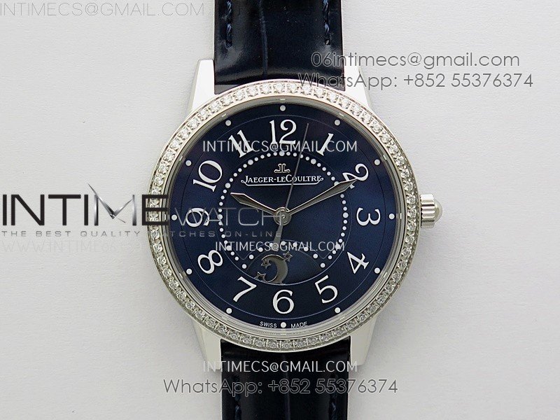 Rendez-Vous Night and Day Diamond Bezel SS APSF 1:1 Best Edition Blue Textured Dial SS Bezel on Blue Strap Super Clone A898