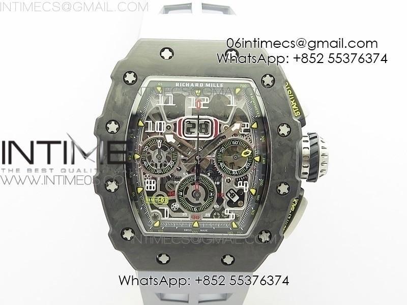 rm011-carbon-case-chrono-kvf-1-1-best-edition-crystal-skeleton-yellow-dial-on-gray-rubber-strap-a7750-v2.jpg RM011 Carbon Case Chrono KVF 1:1 Best Edition Crystal Skeleton Yellow Dial on Gray Rubber Strap A7750 V2 - Image 1
