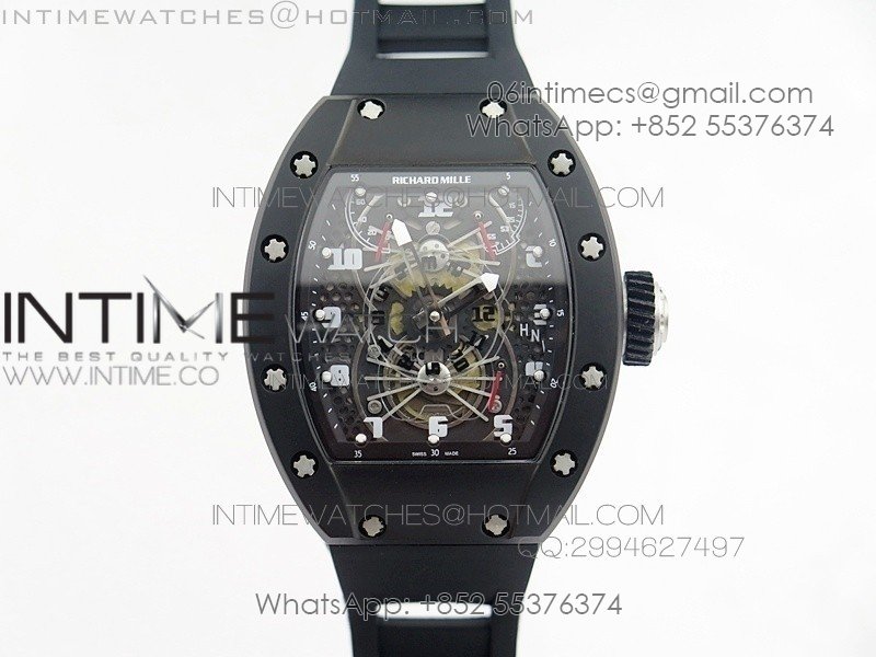 RM022 PVD Skeleton Dial on Black Rubber Strap MIYOTA 9015