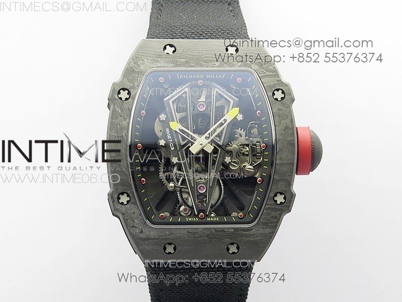 RM027-03 NTPT Real Tourbillon RMF Best Edition Skeleton Dial on Black Nylon Strap