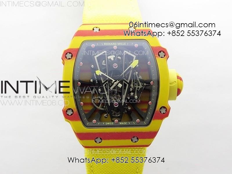 rm027-03-real-tourbillon-ysf-best-edition-yellowred-carbon-skeleton-dial-on-yellow-nylon-strap.jpg RM027-03 Real Tourbillon YSF Best Edition Yellow/Red Carbon Skeleton Dial on Yellow Nylon Strap - Image 1