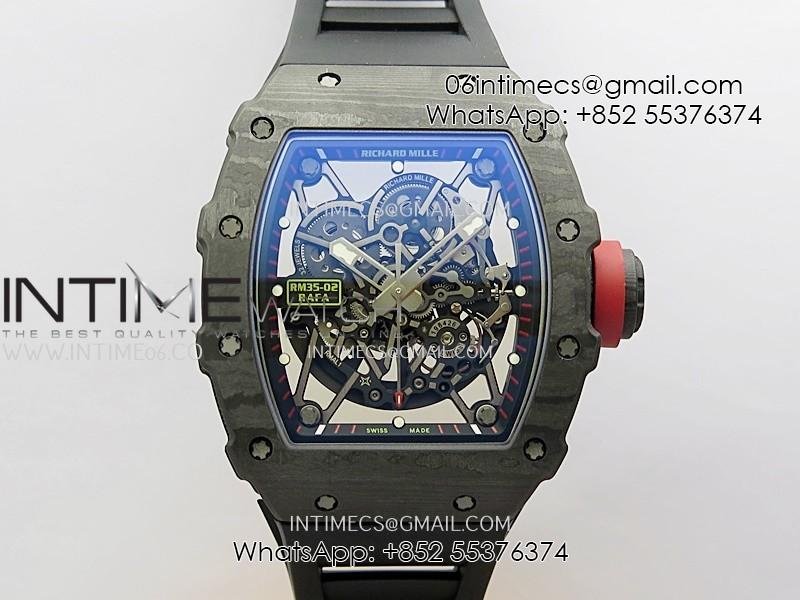 RM035-02 Real Black NTPT APSF 1:1 Best Edition Skeleton Dial On Black Rubber Strap Dandong Super Clone RMAL1 (Free Sprung)