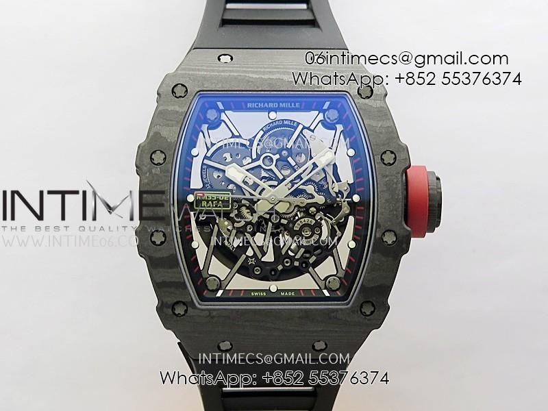 RM035-02 Real Black NTPT APSF 1:1 Best Edition Skeleton Dial On Black Rubber Strap Dandong Super Clone RMAL1