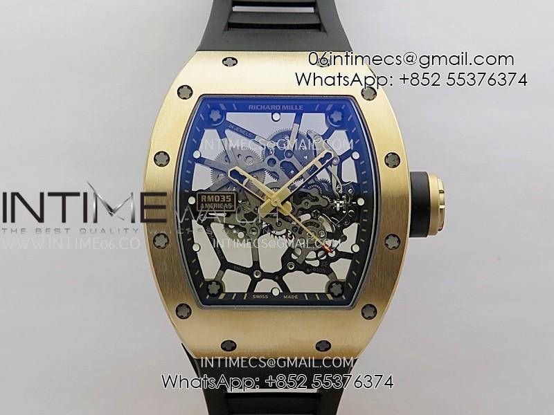 RM035 Americas Manual RG ZF 1:1 Best Edition Skeleton Dial On Black Rubber Strap Super Clone RMUL1