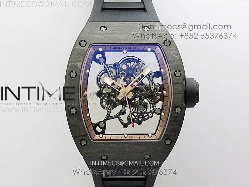 RM055 NTPT APSF 1:1 Best Edition RG Inner Bezel Black Crown On Black Rubber Strap RMUL2 Super Clone