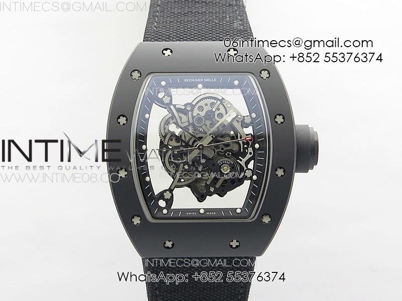 RM055 Real Ceramic Case KUF Best Edition Black Crown on Black Nylon Strap MIYOTA8215