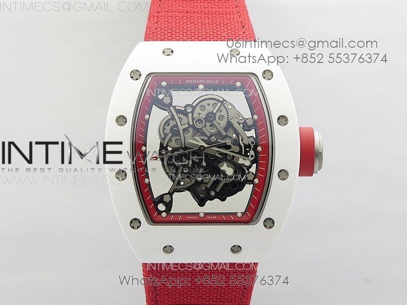 RM055 Real Ceramic Case KUF Best Edition Red Crown on Red Nylon Strap MIYOTA8215