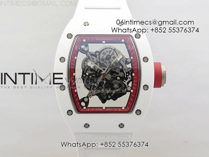 RM055 Real Ceramic Case KUF Best Edition Red Crown on White Rubber Strap MIYOTA8215