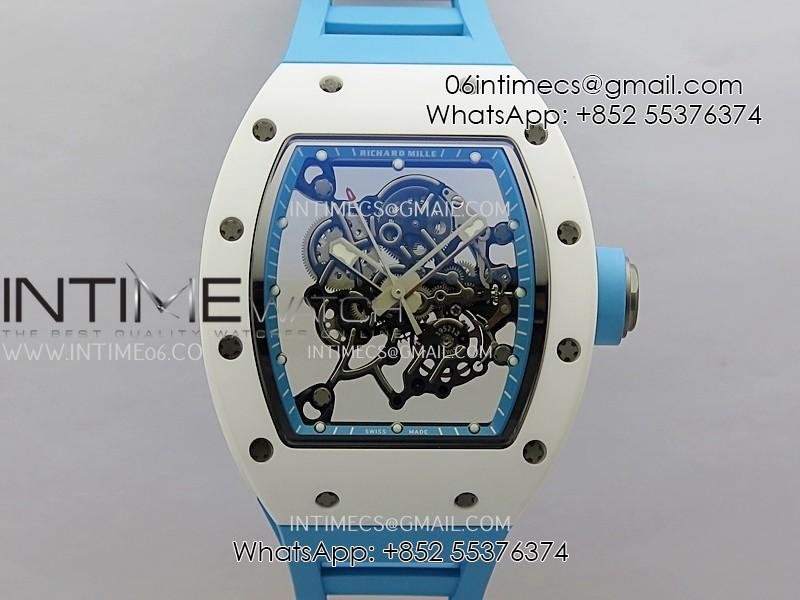 rm055-white-ceramic-blue-inner-bezel-apsf-11-best-edition-on-blue-rubber-strap-rmul2-super-clone.jpg RM055 White Ceramic Blue Inner Bezel APSF 1:1 Best Edition On Blue Rubber Strap RMUL2 Super Clone - Image 1