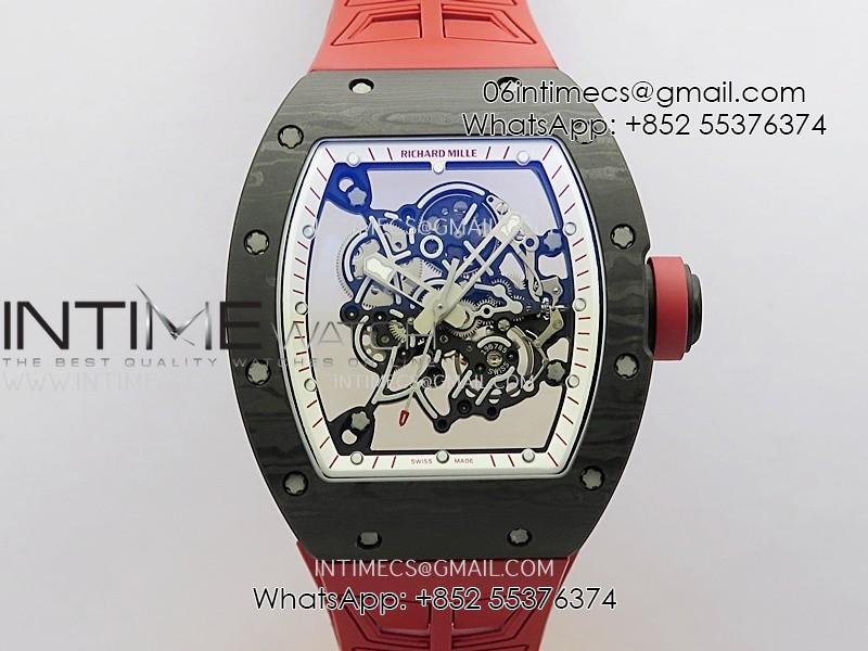 rm055-white-inner-bezel-red-crown-ntpt-zf-11-best-edition-skeleton-dial-on-red-shark-rubber-strap-rmul2-super-clone.jpg RM055 White Inner Bezel Red Crown NTPT ZF 1:1 Best Edition Skeleton Dial On Red Shark Rubber Strap RMUL2 Super Clone - Image 1