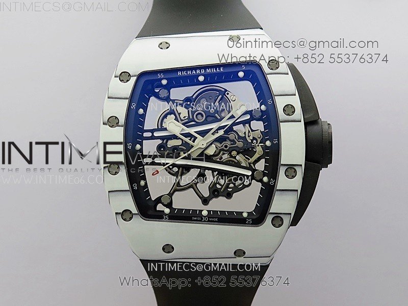 RM061-01 Yohan Blake White NTPT APSF 1:1 Best Edition on Black Rubber Strap RMUL2 Super Clone