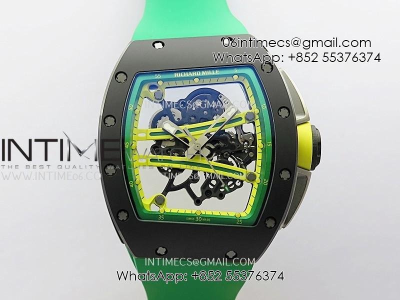 RM061 Black Ceramic ZF 1:1 Best Edition On Green Rubber Strap RMUL2 Super Clone
