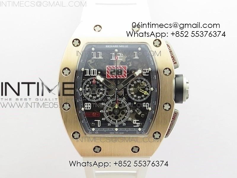 rm11-03-rg-kvf-1-1-best-edition-crystal-skeleton-dial-on-white-rubber-strap-a7750.jpg RM11-03 RG KVF 1:1 Best Edition Crystal Skeleton Dial on White Rubber Strap A7750 - Image 1