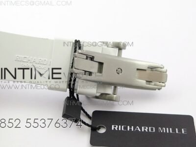 RM11-03 SS KVF 1:1 Best Edition Crystal Skeleton Dial on White Racing Rubber Strap A7750 - Image 12