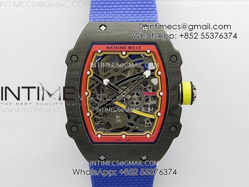 rm67-02-redyellow-inner-bezel-real-ntpt-11-best-edition-skeleton-dial-on-blue-nylon-strap-crma7-clone.jpg RM67-02 Red/Yellow Inner Bezel Real NTPT 1:1 Best Edition Skeleton Dial On Blue Nylon strap CRMA7 Clone - Image 1