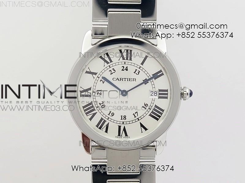 Ronde Solo de Cartier 36mm K11 1:1 Best Edition White Dial on SS Bracelet Ronda Quartz