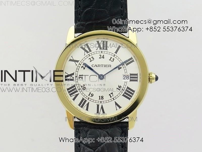 ronde-solo-de-cartier-36mm-k11-yg-1-1-best-edition-white-dial-on-black-croco-leather-strap-ronda-quartz.jpg Ronde Solo de Cartier 36mm K11 YG 1:1 Best Edition White Dial on Black croco leather strap Ronda Quartz - Image 1