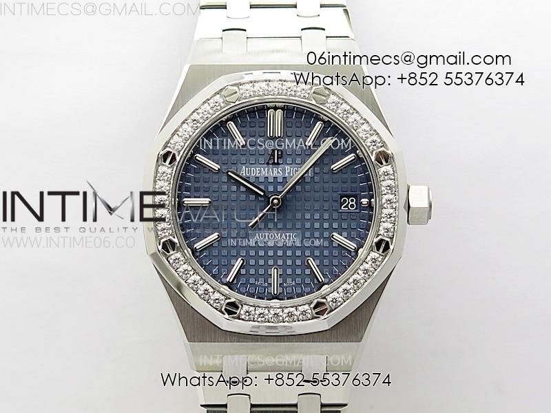 royal-oak-34mm-15451-ss-diamonds-apsf-1-1-best-edition-blue-textured-dial-on-ss-bracelet-sa3120-super-clone.jpg Royal Oak 37mm 15451 SS/Diamonds APSF 1:1 Best Edition Blue Textured Dial on SS Bracelet SA3120 Super Clone - Image 1