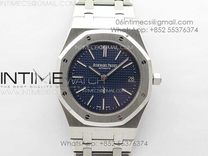 Royal Oak 39mm 16202 50th SS ZF 1:1 Best Edition Blue Textured Dial on SS Bracelet A7121
