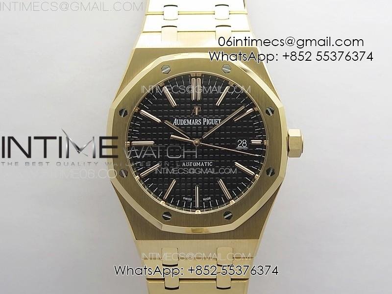 Royal Oak 41mm 15400 RG APSF 1:1 Best Edition Black Textured Dial on RG Bracelet A3120 Super Clone V3