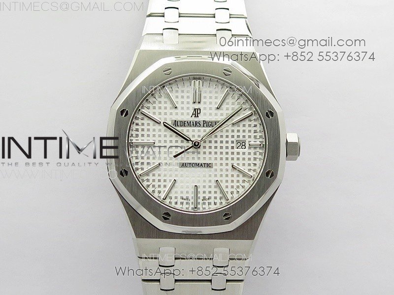 Royal Oak 41mm 15400 SS APSF 1:1 Best Edition Silver Textured Dial on SS Bracelet A3120 Super Clone V3