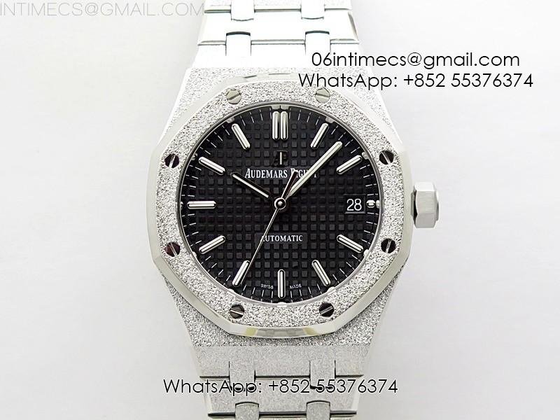royal-oak-41mm-15454-frosted-ss-apsf-1-1-best-edition-black-textured-dial-on-frosted-ss-bracelet-sa3120-super-clone.jpg Royal Oak 37mm 15454 Frosted SS APSF 1:1 Best Edition Black Textured Dial on Frosted SS Bracelet SA3120 Super Clone - Image 1
