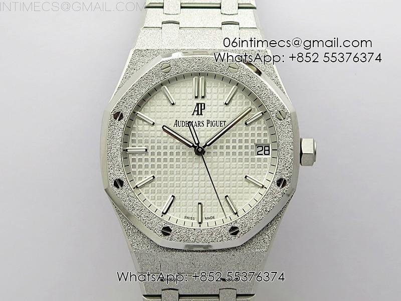 royal-oak-41mm-15500-frosted-ss-apsf-1-1-best-edition-silver-textured-dial-on-frosted-ss-bracelet-sa4302-super-clone.jpg Royal Oak 41mm 15500 Frosted SS APSF 1:1 Best Edition Silver Textured Dial on Frosted SS Bracelet SA4302 Super Clone - Image 1