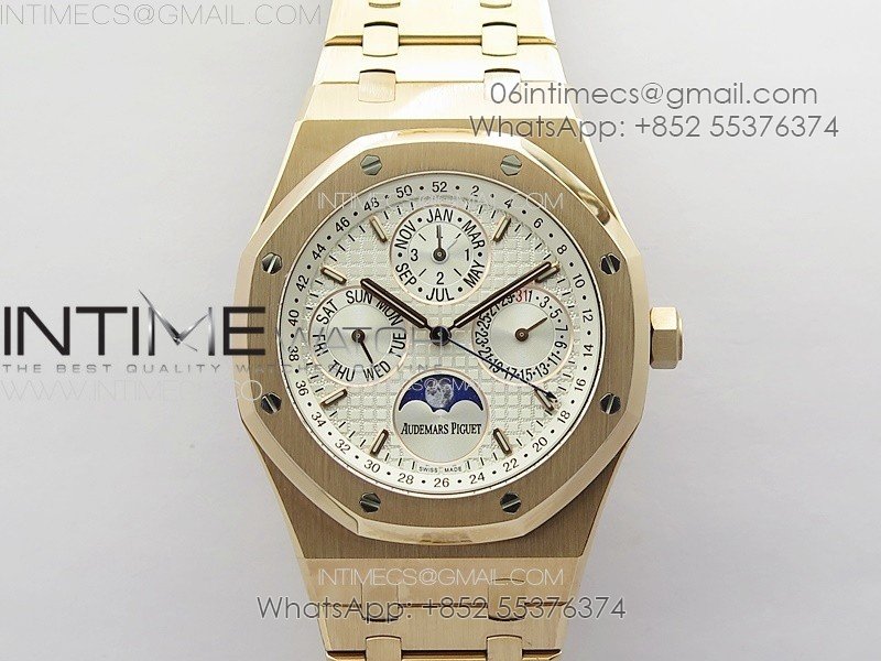 Royal Oak 41mm Complicated 26574 RG APSF1:1 Best Edition Silver Dial on RG Bracelet A5134