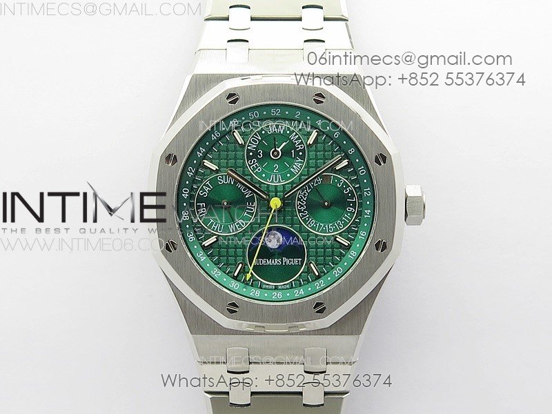 Royal Oak 41mm Complicated 26574 SS APSF 1:1 Best Edition Green Dial on SS Bracelet A5134 (CHS) V2