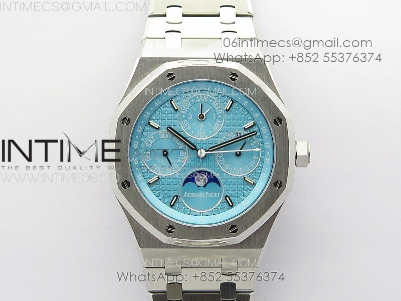 Royal Oak 41mm Complicated 26574 SS APSF 1:1 Best Edition Tiffany Blue Dial on SS Bracelet A5134 (CHS) V2