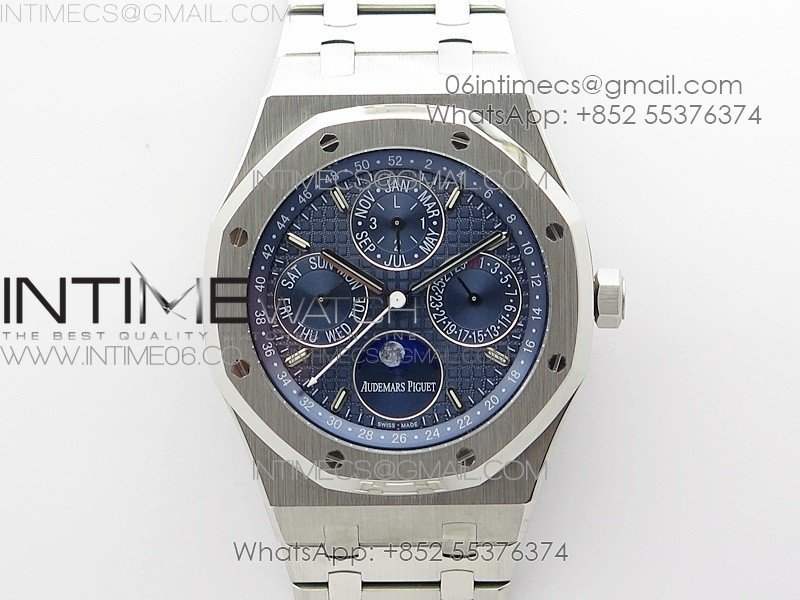 Royal Oak 41mm Complicated 26574 SS APSF1:1 Best Edition Blue Dial on SS Bracelet A5134