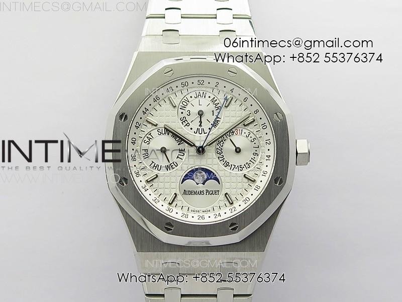 royal-oak-41mm-complicated-26574-ss-apsf1-1-best-edition-white-dial-on-ss-bracelet-a5134.jpg Royal Oak 41mm Complicated 26574 SS APSF1:1 Best Edition White Dial on SS Bracelet A5134 - Image 1