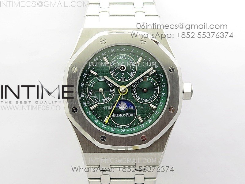 Royal Oak 41mm Complicated 26574 SS BBS Best Edition Green Dial on SS Bracelet A5134