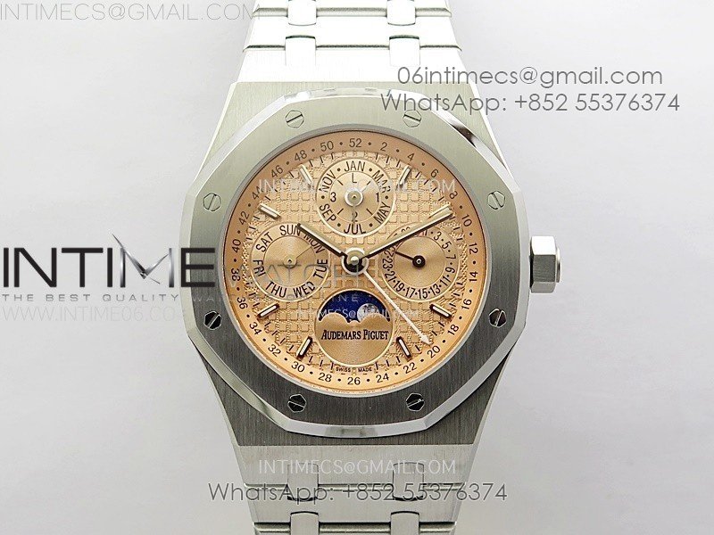 Royal Oak 41mm Complicated 26574 SS BBS Best Edition Rose Gold Dial on SS Bracelet A5134