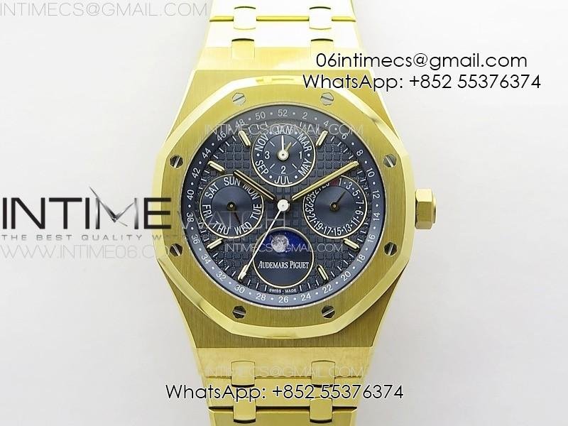 Royal Oak 41mm Complicated 26574 YG APSF1:1 Best Edition Blue Dial on YG Bracelet A5134