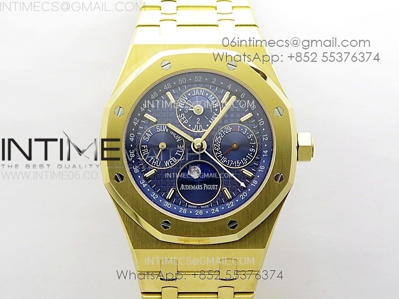Royal Oak 41mm Complicated 26574 YG BBS Best Edition Blue Dial on YG Bracelet A5134