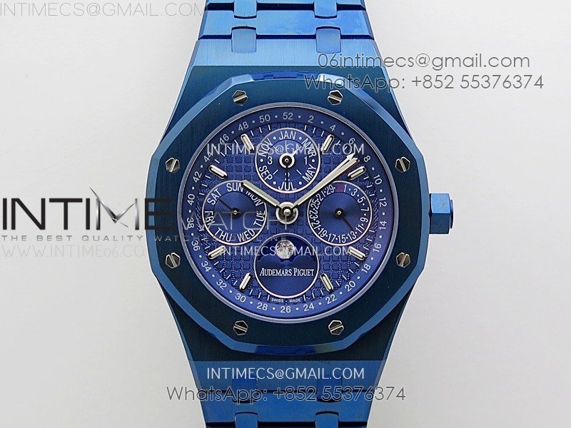 Royal Oak 41mm Perpetual Calendar 26579CE Blue SS BBS Best Edition on Blue SS Bracelet A5134