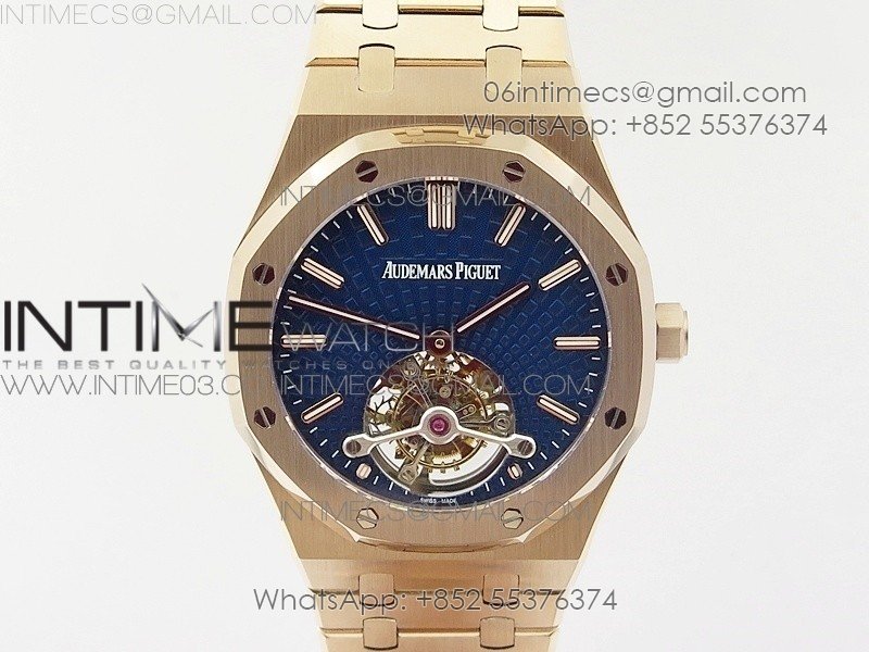 Royal Oak 41mm Tourbillon RG BBS Best Edition Blue Dial on SS Bracelet