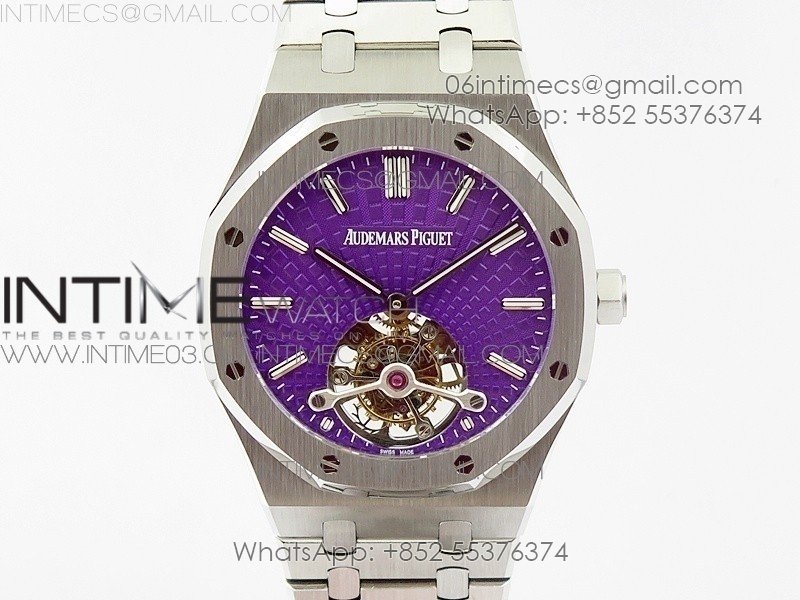 Royal Oak 41mm Tourbillon SS BBS Best Edition Purple Dial on SS Bracelet