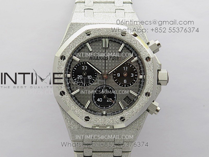 Royal Oak Chrono 26239BC Frosted SS APSF 1:1 Best Edition Gray Dial Black Subdial On Bracelet SA4401 Super Clone