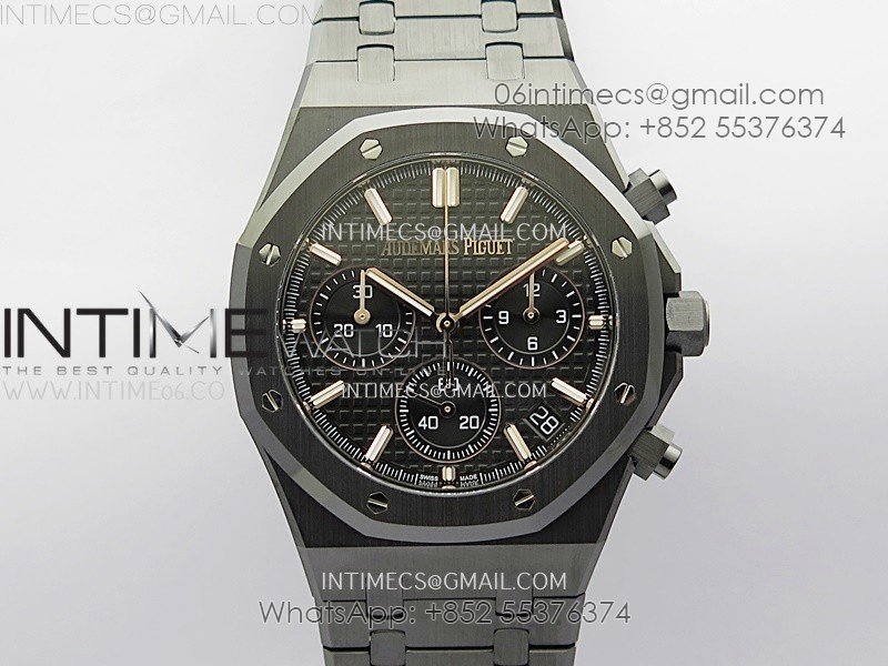 Royal Oak Chrono 26240 Black Ceramic APSF 1:1 Best Edition on Ceramic Bracelet SA4401 Super Clone