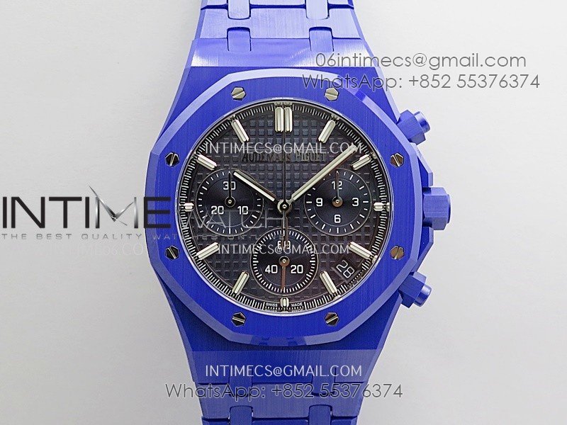 Royal Oak Chrono 26240 Blue Ceramic APSF 1:1 Best Edition Blue Dial On Blue Ceramic Bracelet SA4401 Super Clone