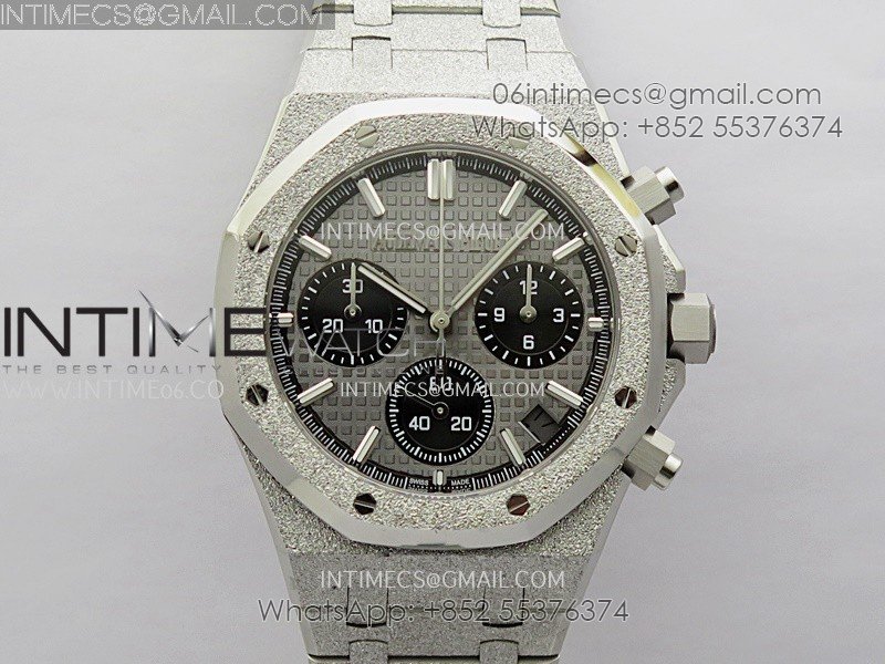 Royal Oak Chrono 26240 Frosted SS APSF 1:1 Best Edition Gray/Black Dial On Bracelet SA4401 Super Clone