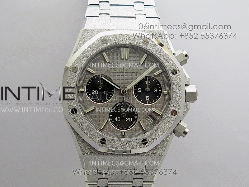 Royal Oak Chrono 26240 Frosted SS Gain Weight V2 DDF 1:1 Best Edition Gray Dial Frosted SS Bracelet Super Clone DD4401 (SW Dial)