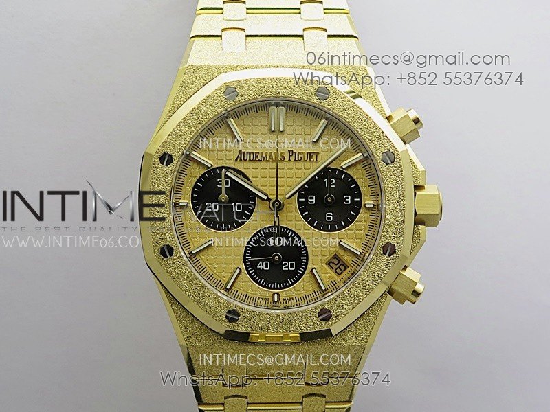 Royal Oak Chrono 26240 Frosted YG Gain Weight V2 DDF 1:1 YG Dial Black SubDial YG Bracelet Super Clone DD4401 (SW Dial)